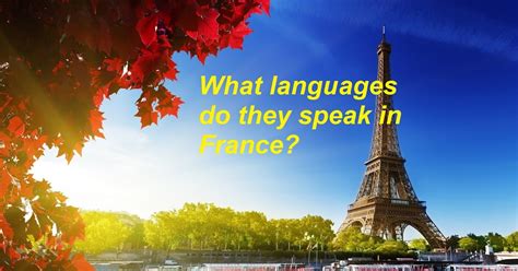 What Languages Are Spoken In France World Info
