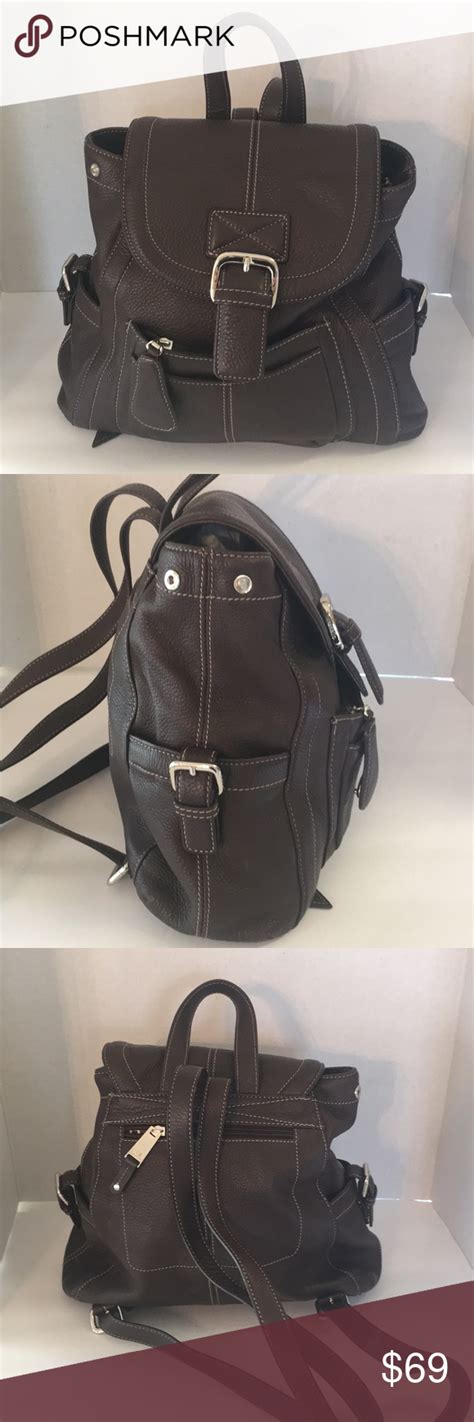 New Tignanello Brown Large Leather Backpack Leather Backpack Leather
