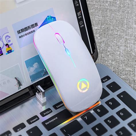 Rechargeable Mouse Wireless Silent Led Backlit Mice Usb Optical