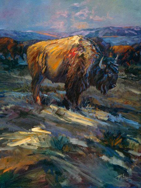 High Plains Bison By Terry Lee Buffalo Wildlife Canvas Giclee Le Print