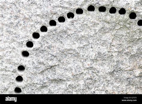 Drilled Many Holes In The Granite Stock Photo Alamy