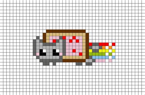 Nyan Cat Pixel Art Pixel Art Nyan Cat Minecraft Pixel Art