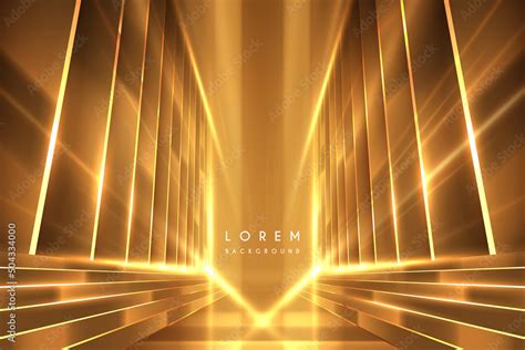 Abstract Golden Shapes With Light Effect Background Stock Vector Adobe Stock
