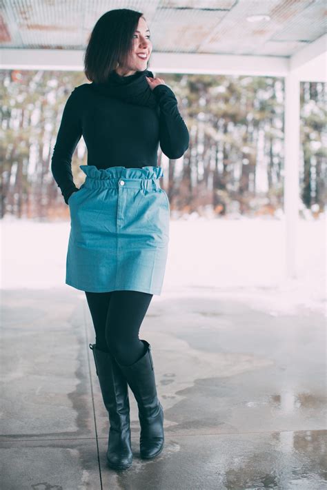 Trying Trends Styling A Denim Skirt And Dress With Leggings Boots For