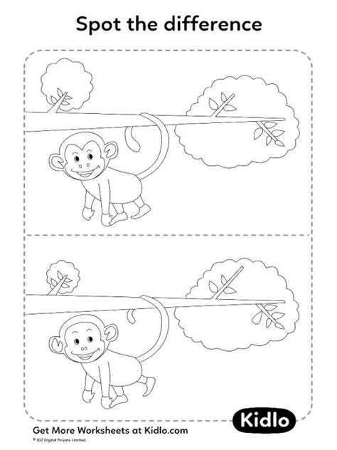 Spot The Difference Animal Matching Activity Worksheet 02