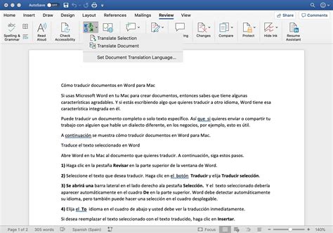 🥇 Cómo Traducir Documentos Y Texto En Word En Mac