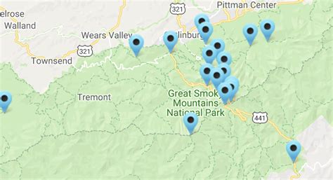 Interactive Map Smoky Mountains National Park Photographer