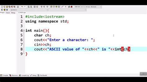 How To Find Ascii Value Of A Character In C Youtube