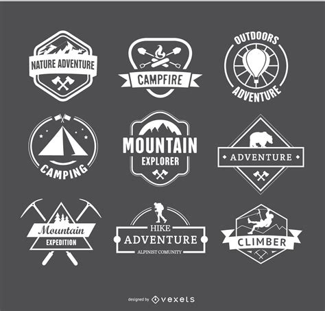 Descarga Vector De Logotipos De Camping Retro Y Emblemas De Insignias