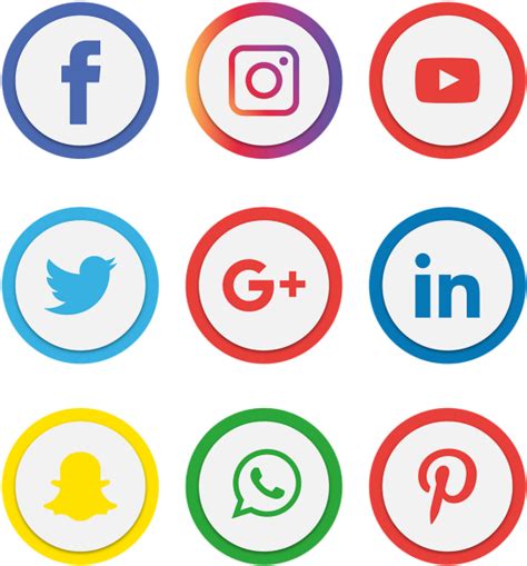 Download Social Media Icons Set Facebook Instagram Whatsapp Png Png
