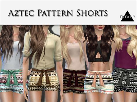 The Sims Resource Aztec Pattern Shorts By Black Lily Sims 4 Downloads