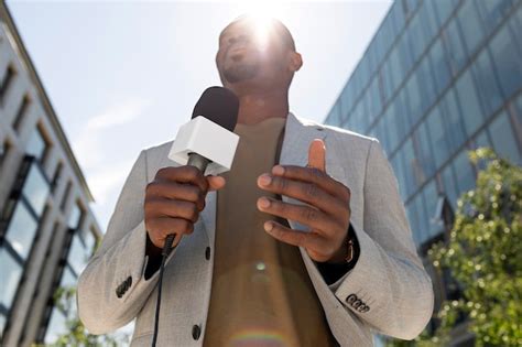 Free Photo Handsome African American Male Journalist