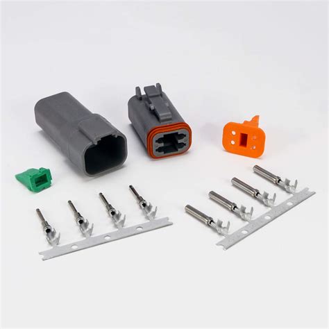 Deutsch 4 Pin Connector Kit Whousing Terminals Pins And Seals 14 16