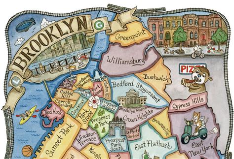 Borough Brooklyn Neighborhoods Maps