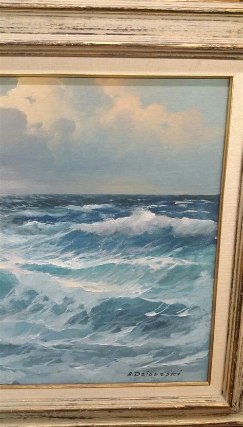 Large Oil On Canvas By Alexander Dzigurski Marine Seascape Art Painting