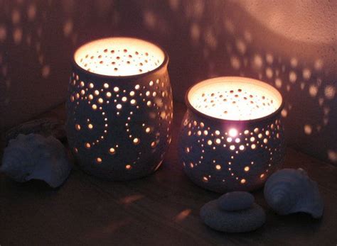 In Stock Handmade Ceramic Luminary Falling Stars Por Naomianita Ceramic