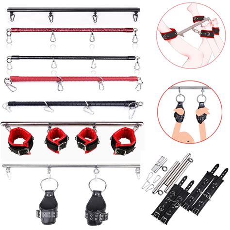 Unisex Removable Stainless Steel Spreader Bar For Sex Hand Cuffs Ankle Cuff Bondage Set Slave