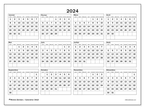 Calendrier Annuel 2024 34 Michel Zbinden Fr