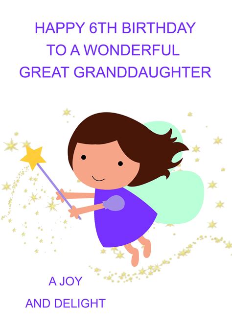 Great Granddaughter 6th Birthday Card Etsy