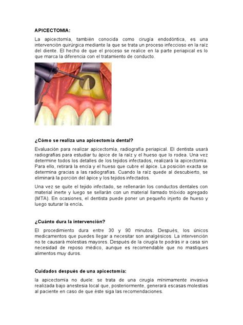 Apicectomia Pdf Odontología Especialidades Medicas