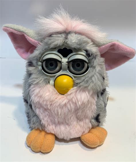 Max 42 Off Furby 1998 Model 70 800 Grey Leopard White Pink Ears