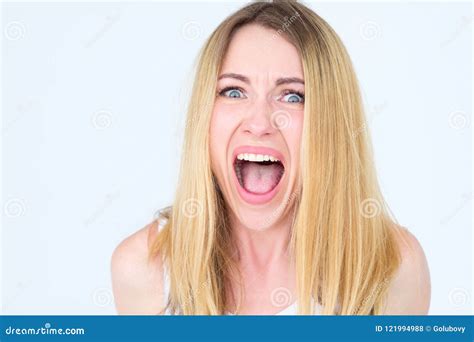 Woman With Horrified Face