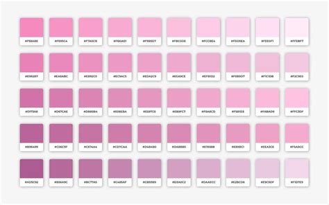 Premium Vector Shades Of Pink Color Palette With Hex