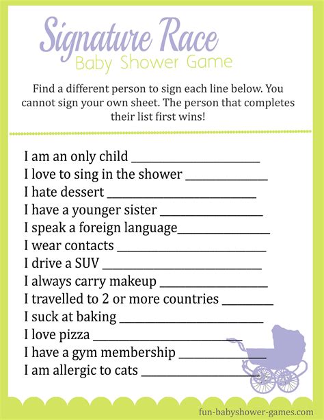 Unique Baby Shower Games Free Printable Free Printable
