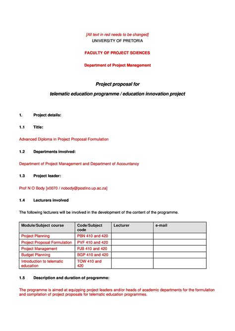 43 Professional Project Proposal Templates Templatelab