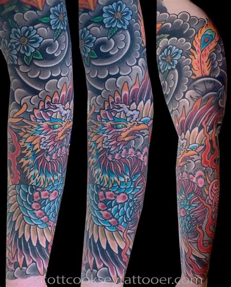 Traditional Japanese Phoenix Sleeve Tattoo By Scott Cooksey Sleeve