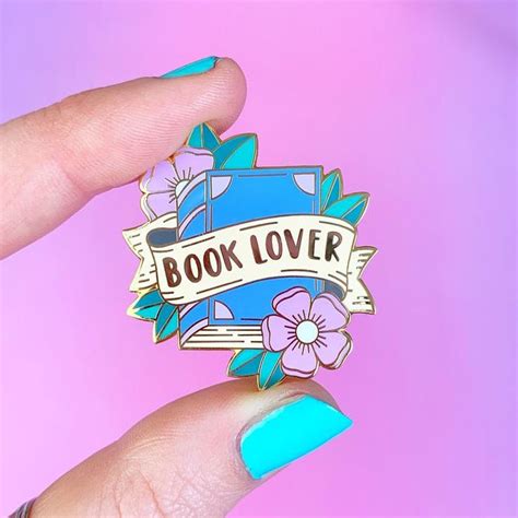 Book Lover Enamel Pin Book Lover Lapel Pin Literary Enamel Etsy