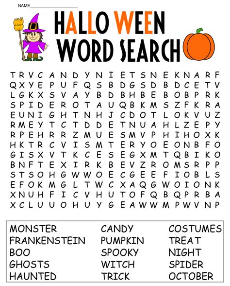 Halloween Free Printable Word Searches