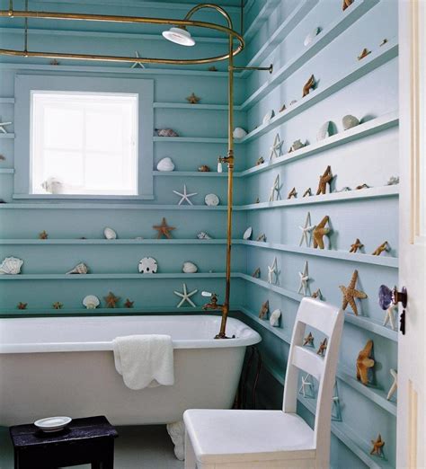 Feel relaxed while you're in your bathroom with maritime character for a beach themed bathroom. Beach-Themed Bathrooms for Inspiration