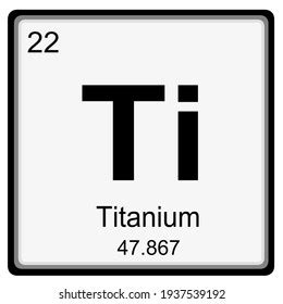 Titanium Chemical Symbol Mendeleev Table Periodic Stock Vector Royalty