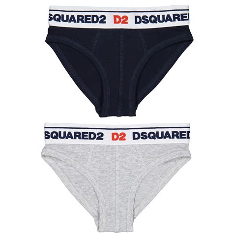 Dsquared2 Boys 2 Pack Sporty Briefs In Blue And Grey Bambinifashioncom