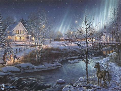 Christmas Thomas Kinkade Winter Wallpapers Top Free Christmas Thomas