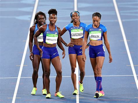 rio 2016 u s women win gold at 4x100 meter relay allyson felix makes history