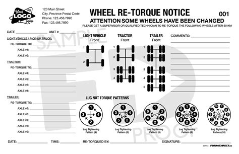 Wheel Re Torque Notice Wrt3 Forms Direct