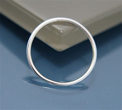 Silver Stack Ring Skinny Stacking Band Thin Round 1mm Sterling Etsy