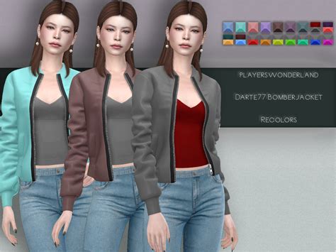 The Sims Resource Darte77s Bomber Jacket Recolors Mesh Needed