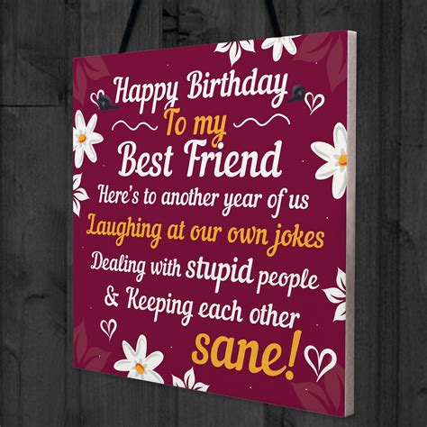 Happy Birthday Card Best Friend Birthday T Friendship Plaque