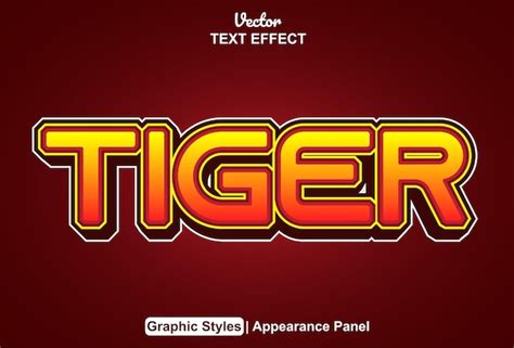 Premium Vector Tiger Text Effect With Graphic Style And Editable