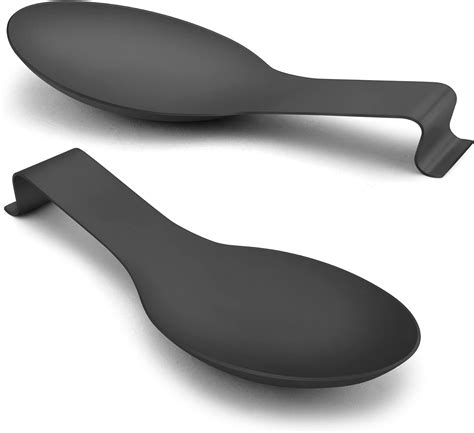 Lianyu Stainless Steel Black Spoon Rest Set Of 2 Spatula