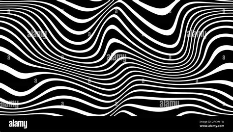 Seamless Trippy Psychedelic Wavy Warbled Retro Horizontal Zebra Stripes