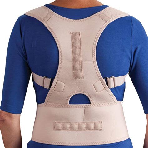 active physio magnetic posture gripping back and shoulder support brace nude
