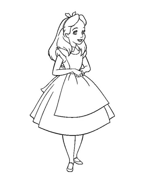 Beautiful Alice In Wonderland Coloring Page Download & Print Online