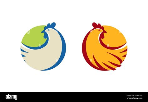 Logotipo O Etiqueta De Pollo Vector De Símbolo Animal De Granja Imagen