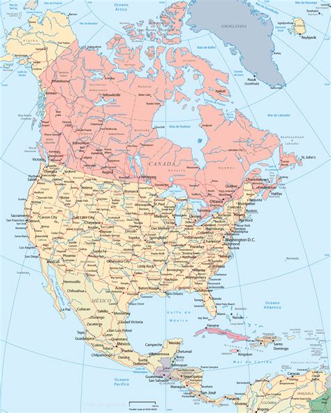 Mapa America Do Norte Em Branco