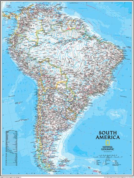 South America Wall Map By National Geographic