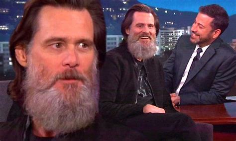 Jim Carrey Talks About His Bushy Beard On Jimmy Kimmel Live Jim Carrey Hollywood Celebrities